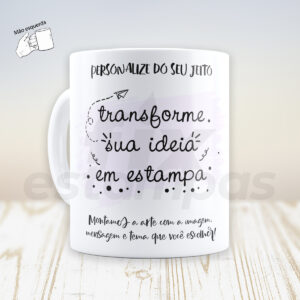 Caneca tradicional branca personalizada do seu jeito
