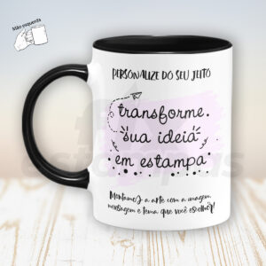 Caneca com Alça e Interior Colorida